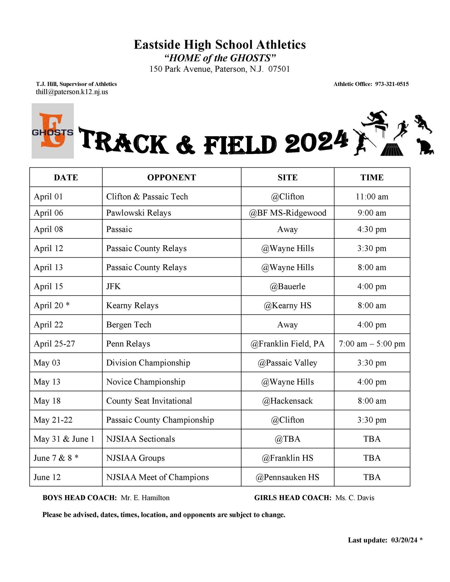 Eastside Home Of The Ghosts / Track And Field